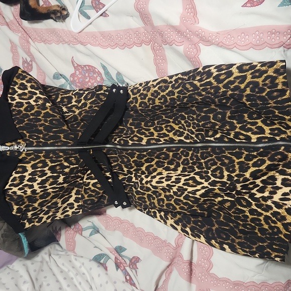 2x Killstar Leopard Pin Up Dress Goth Rockabilly Psychobilly Pencil Punk XXL - Picture 2 of 11